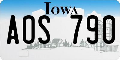 IA license plate AOS790