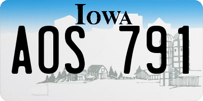 IA license plate AOS791