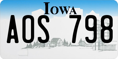 IA license plate AOS798