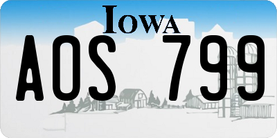 IA license plate AOS799