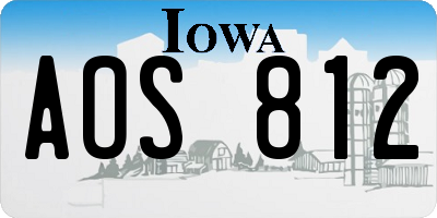 IA license plate AOS812