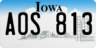 IA license plate AOS813