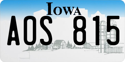IA license plate AOS815