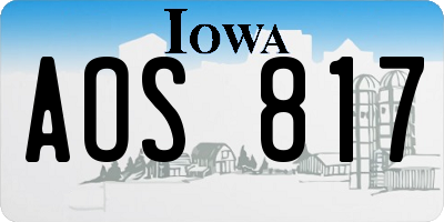 IA license plate AOS817