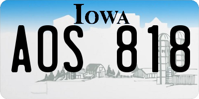 IA license plate AOS818