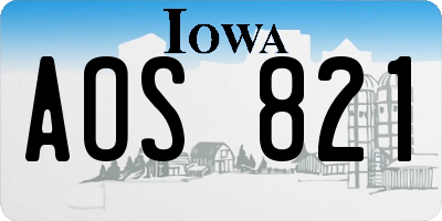 IA license plate AOS821