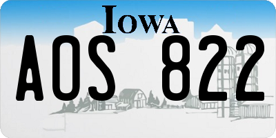 IA license plate AOS822