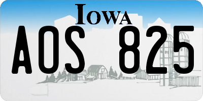IA license plate AOS825