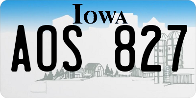 IA license plate AOS827