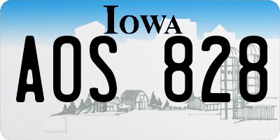IA license plate AOS828