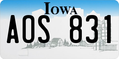 IA license plate AOS831
