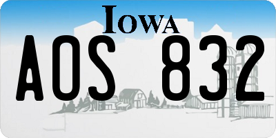 IA license plate AOS832