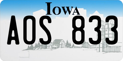 IA license plate AOS833