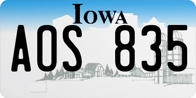 IA license plate AOS835