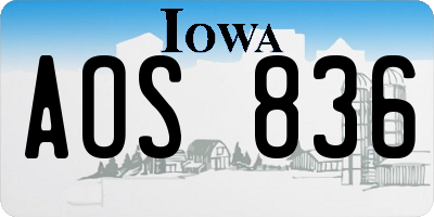 IA license plate AOS836
