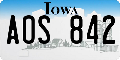IA license plate AOS842