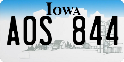 IA license plate AOS844