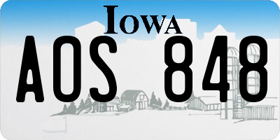 IA license plate AOS848