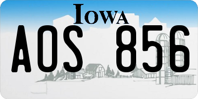 IA license plate AOS856
