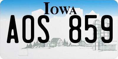 IA license plate AOS859