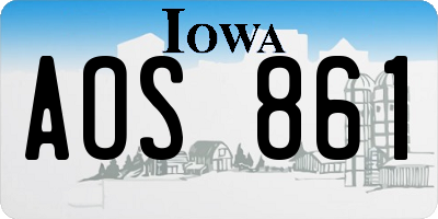 IA license plate AOS861