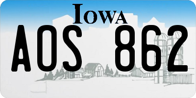 IA license plate AOS862