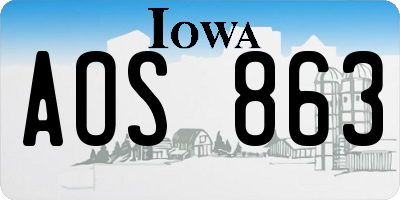 IA license plate AOS863