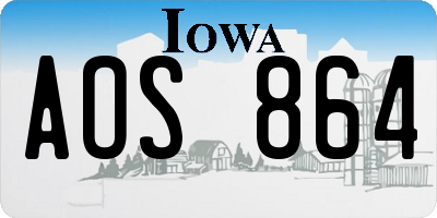 IA license plate AOS864