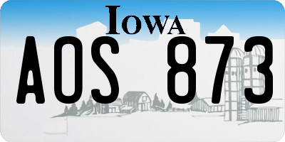 IA license plate AOS873