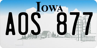 IA license plate AOS877
