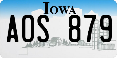 IA license plate AOS879
