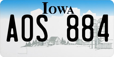 IA license plate AOS884