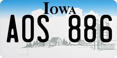 IA license plate AOS886