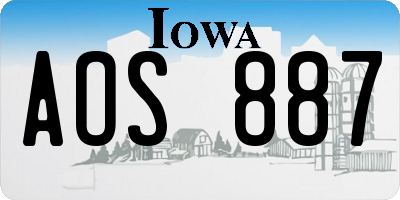 IA license plate AOS887