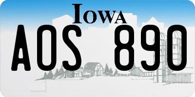 IA license plate AOS890