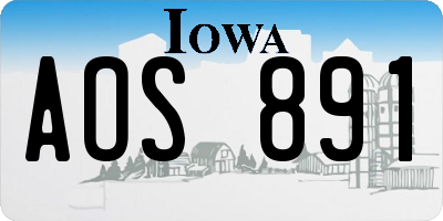 IA license plate AOS891