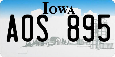 IA license plate AOS895