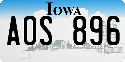 IA license plate AOS896