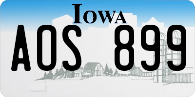 IA license plate AOS899