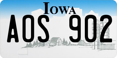 IA license plate AOS902