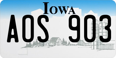 IA license plate AOS903