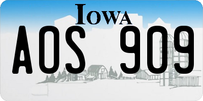 IA license plate AOS909