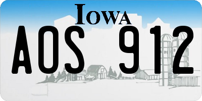 IA license plate AOS912