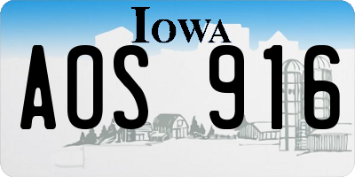 IA license plate AOS916