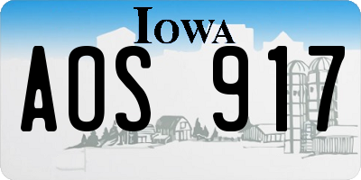 IA license plate AOS917