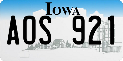 IA license plate AOS921