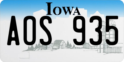 IA license plate AOS935