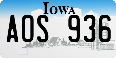 IA license plate AOS936