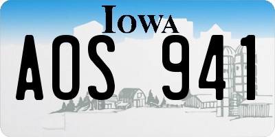 IA license plate AOS941