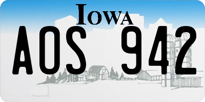 IA license plate AOS942